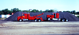 Red heavy wrecker